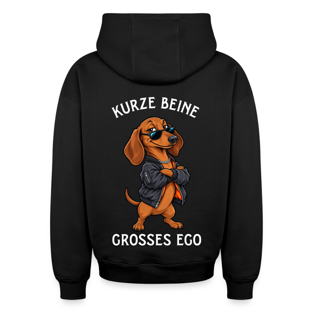 Kurze Beine Oversized Heavyweight Hoodie - Schwarz