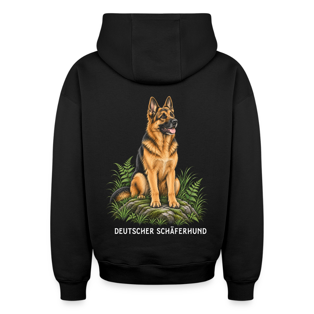 Deutscher Schäferhund Oversized Heavyweight Hoodie - Schwarz