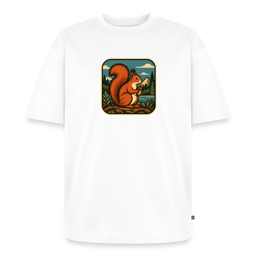 Waldwappen Eichhörnchen  Premium Oversized Bio T-Shirt - Weiß