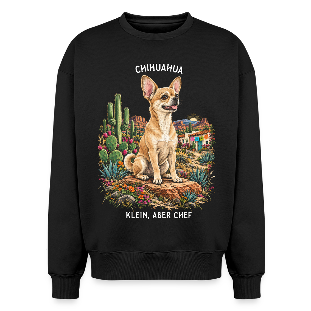 Chihuahua Sweater in Schwarz – handgezeichnetes Chihuahua-Motiv | Geschenk für Hundeliebhaber von Pfotenart