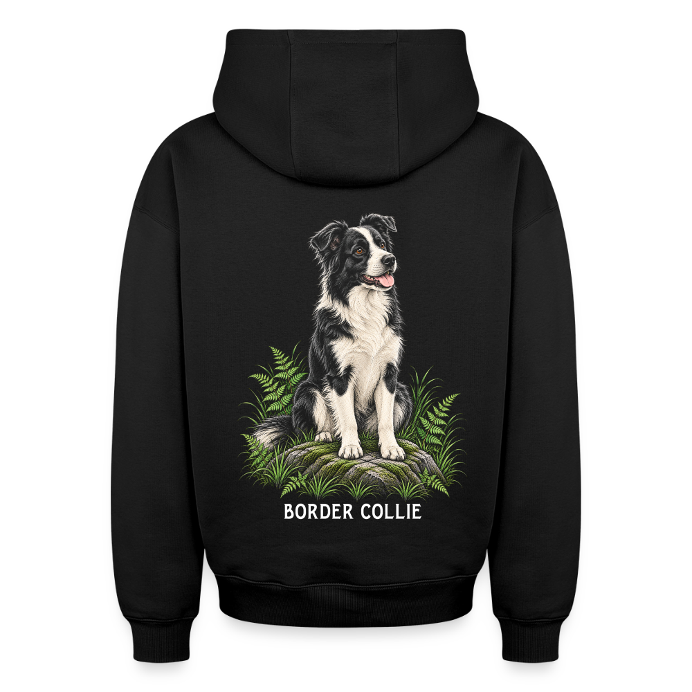 Border Collie Oversized Heavyweight Hoodie - Schwarz