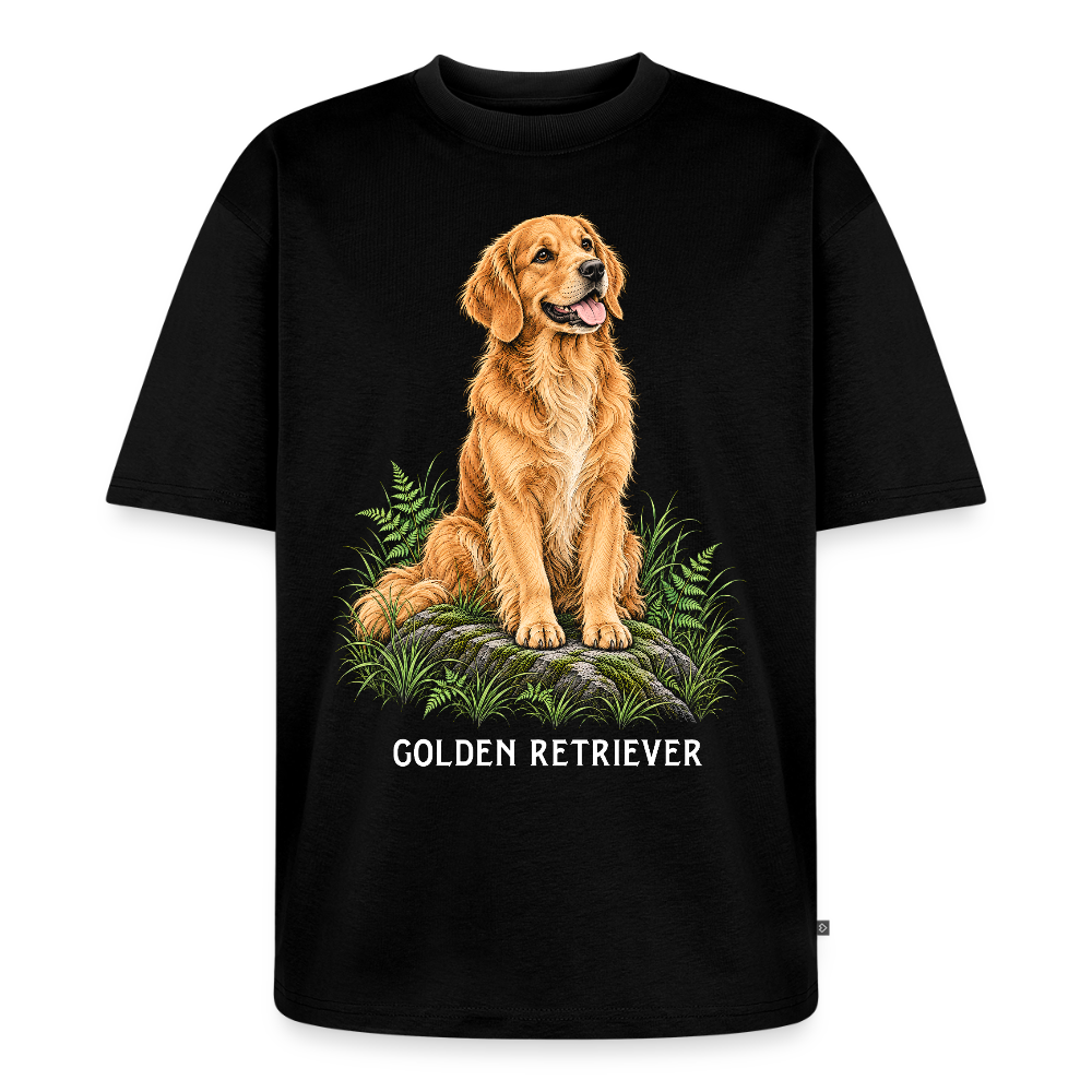 Golden Retriver Unisex Premium Oversized Organic T-Shirt - Schwarz