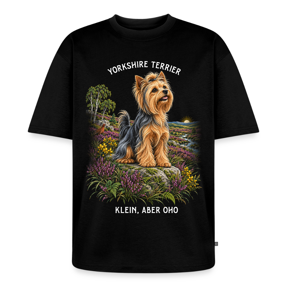 Yorkshire Terrier T-Shirt in Schwarz – handgezeichnetes Yorkshire Terrier-Motiv | Geschenk für Hundeliebhaber von Pfotenart