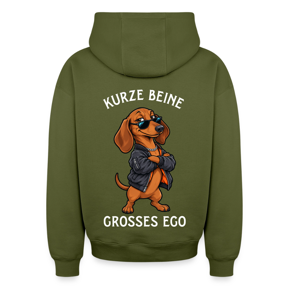Kurze Beine Oversized Heavyweight Hoodie - Khaki