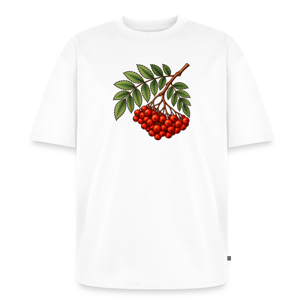 Eberesche Premium Oversized Bio T-Shirt - Weiß