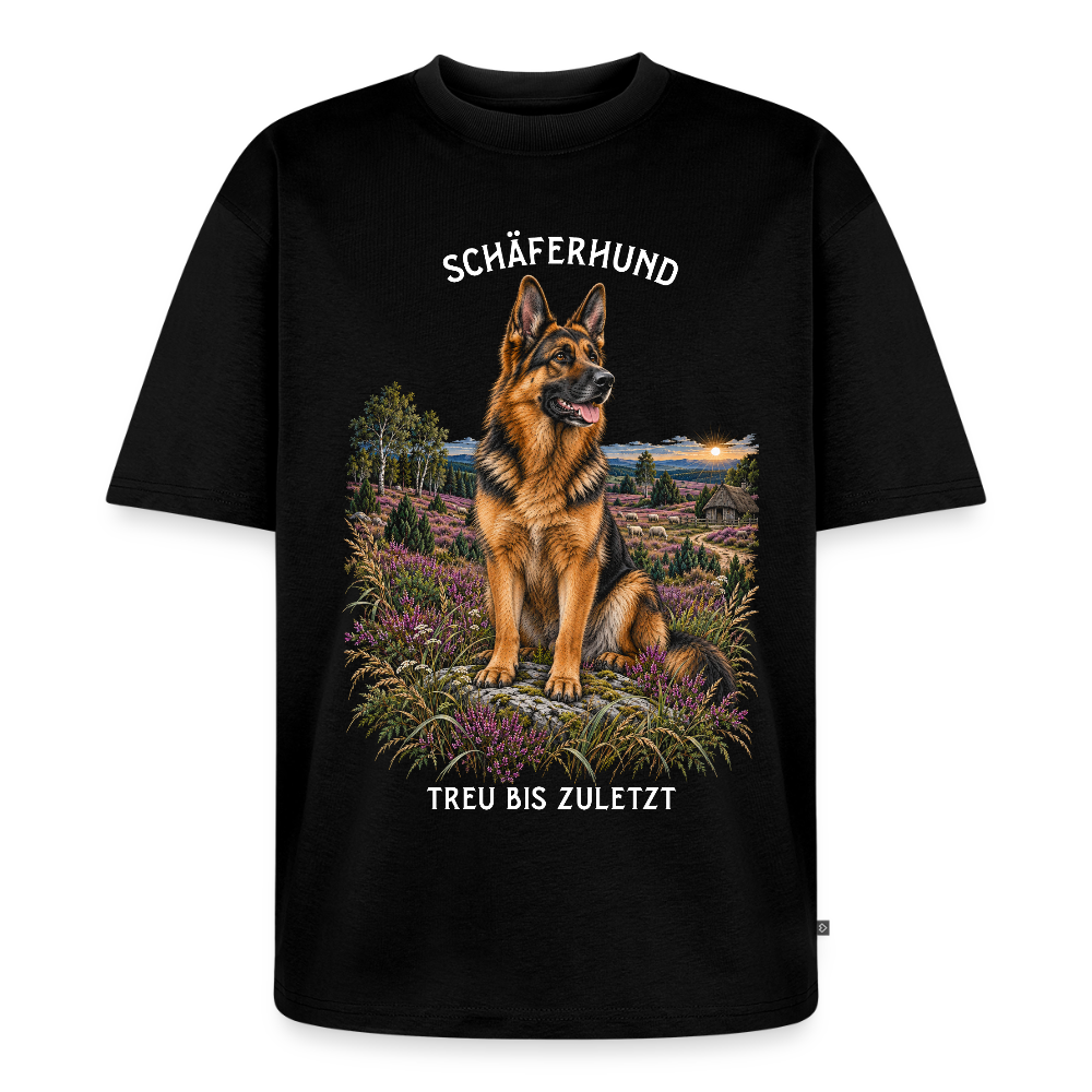 Schäferhund T-Shirt in Schwarz – handgezeichnetes Schäferhund-Motiv | Geschenk für Hundeliebhaber von Pfotenart
