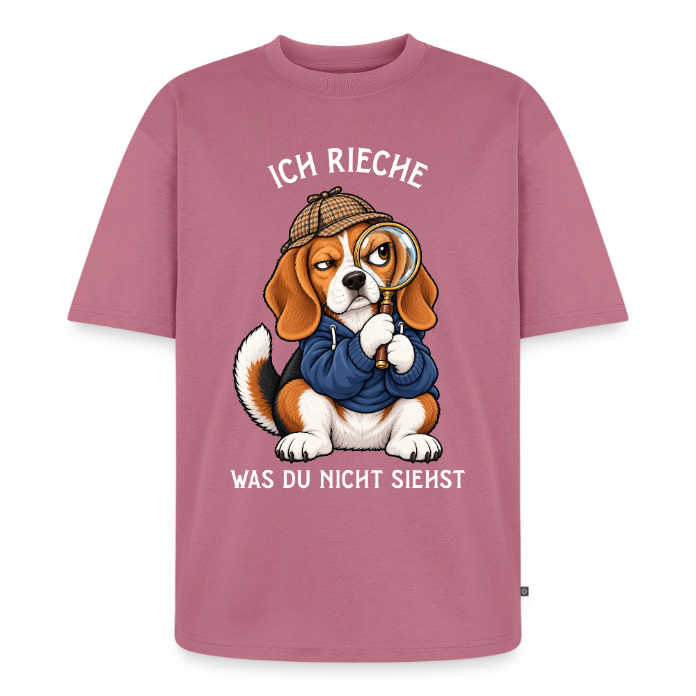 Beagle T-Shirt in Mauve – lustiger Cartoon-Hund mit Spruch „Ich rieche“ | Geschenk für Hundeliebhaber von Pfotenart
