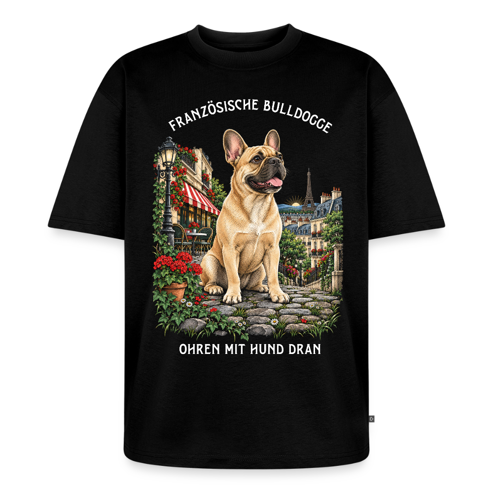 Französische Bulldogge T-Shirt in Schwarz – handgezeichnetes Französische Bulldogge-Motiv | Geschenk für Hundeliebhaber von Pfotenart