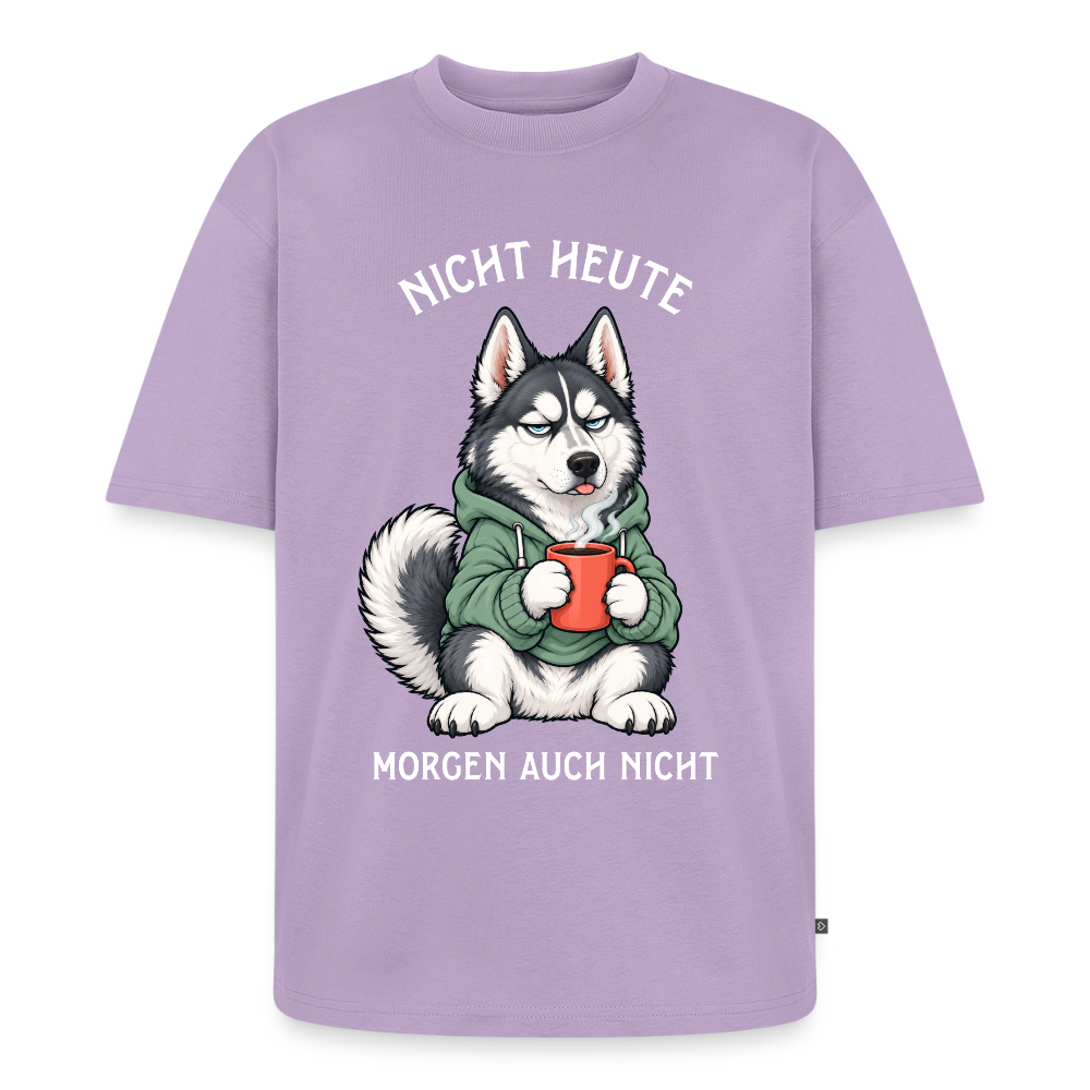 Husky T-Shirt in Lavendel – lustiger Cartoon-Hund mit Spruch „Nicht heute“ | Geschenk für Hundeliebhaber von Pfotenart