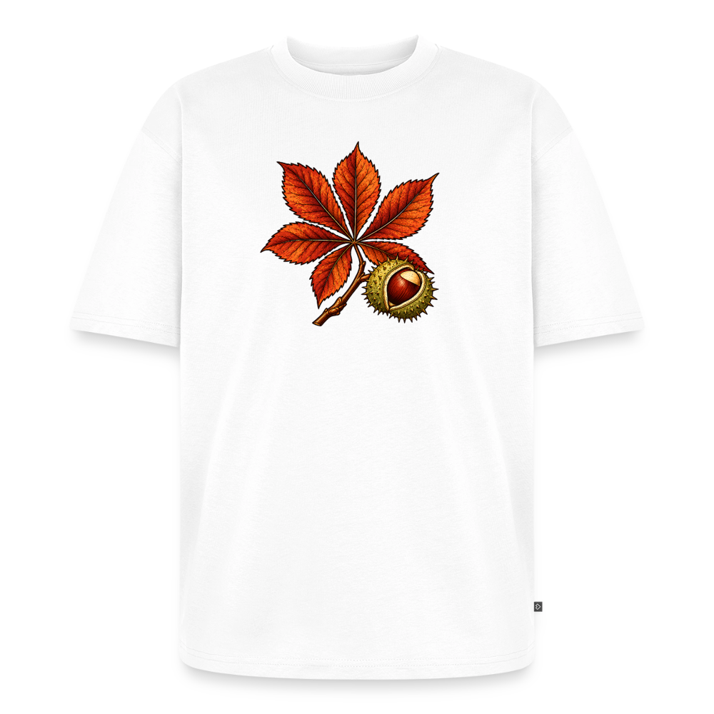 Rosskastanie Premium Oversized Bio T-Shirt - Weiß