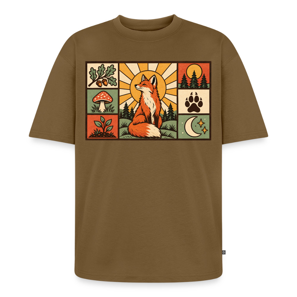 Waldfuchs Premium Oversized Bio T-Shirt - Nussbraun
