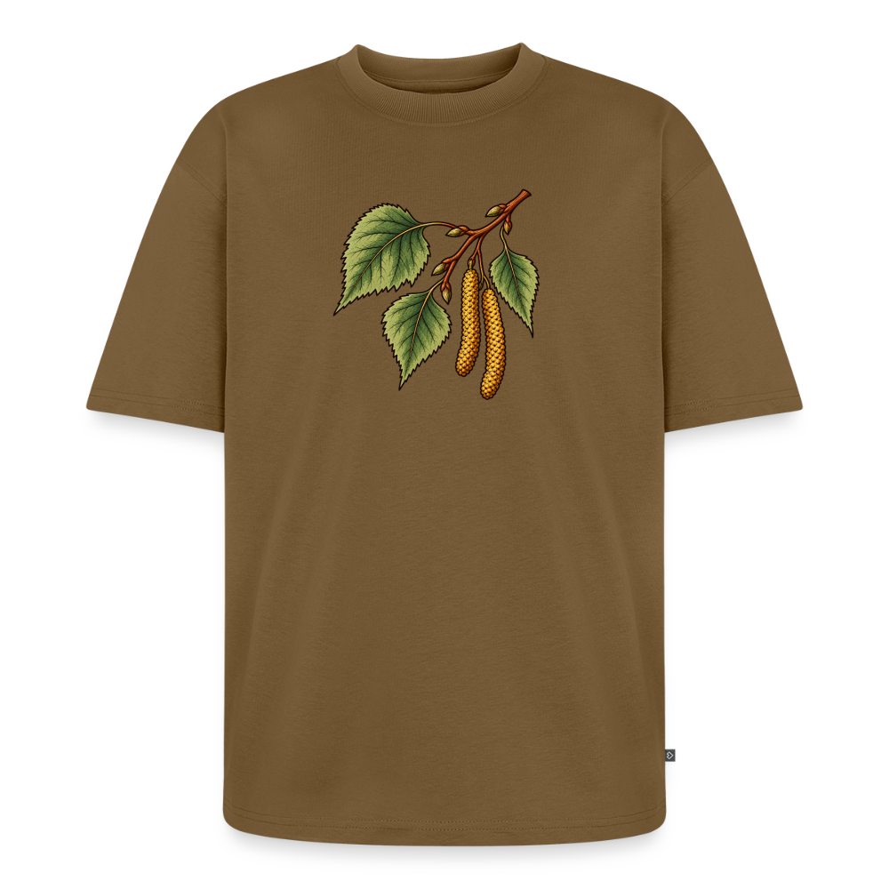 Birkenzweig Premium Oversized Bio T-Shirt - Nussbraun