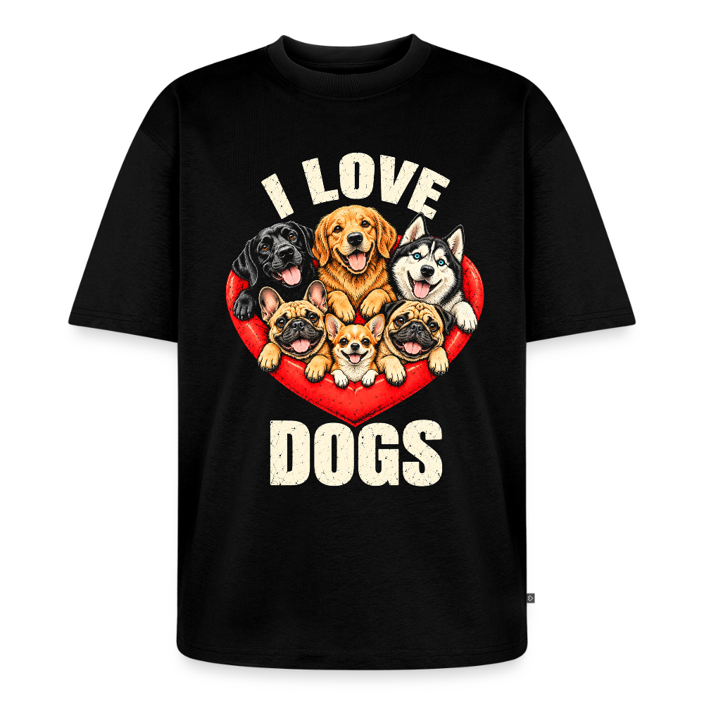 Love Dogs  Unisex Premium Oversized Organic T-Shirt - Schwarz