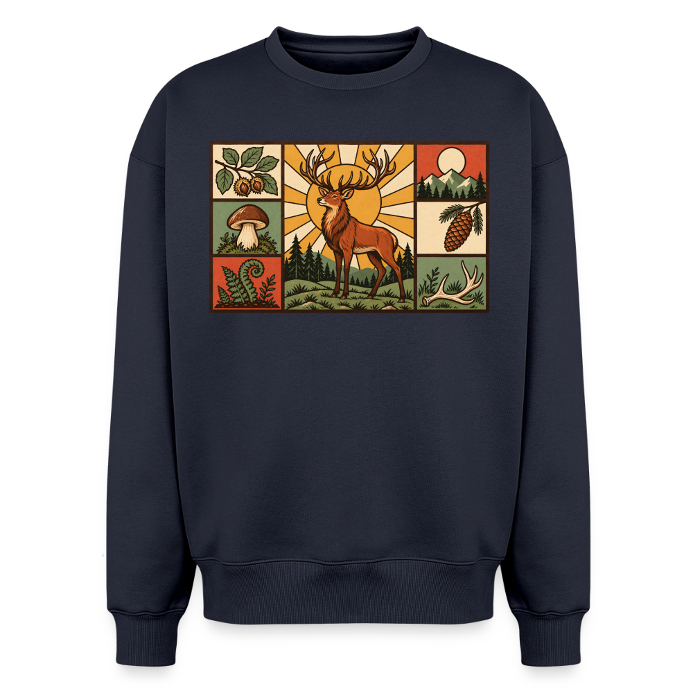 Wald Hirsch  Oversized Heavyweight Sweater - Navy