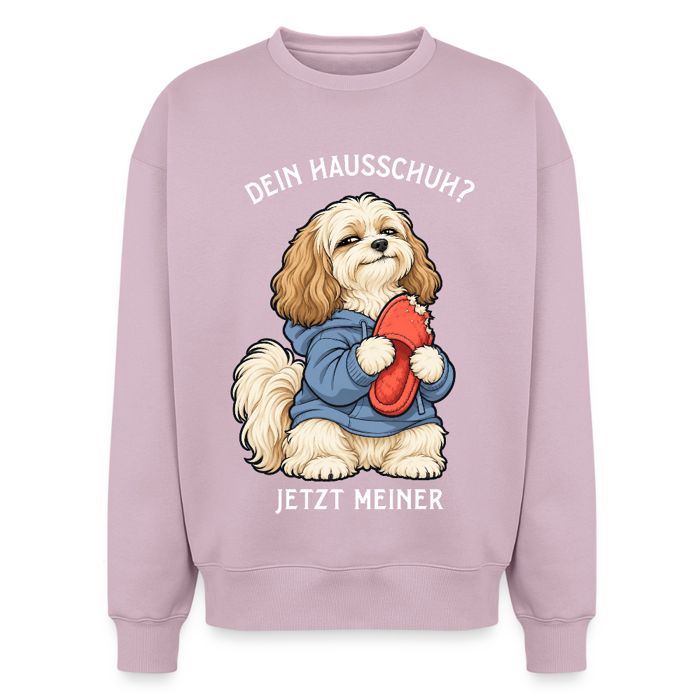 Havaneser Sweater in Altrosa – lustiger Cartoon-Hund mit Spruch „Mein Hausschuh“ auf der Rückseite | Geschenk für Hundeliebhaber von Pfotenart