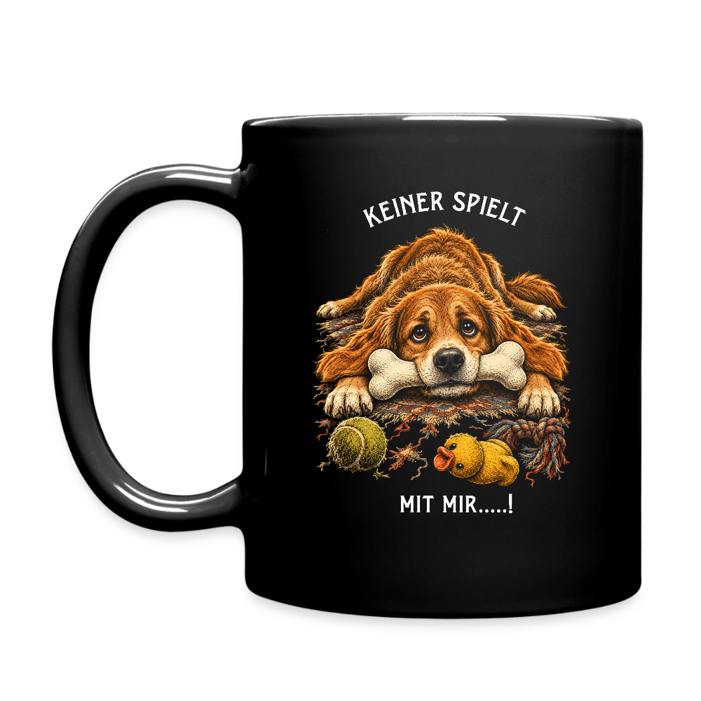 Keiner spielt mit mir Tasse  325 mL - Schwarz