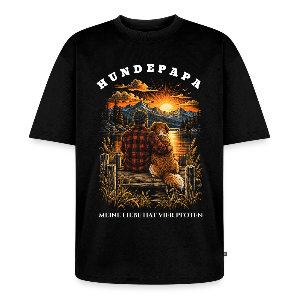 Hunde T-Shirt in Schwarz – Spezial Edition „Hundepapa“ | Geschenk für Hundeliebhaber von Pfotenart