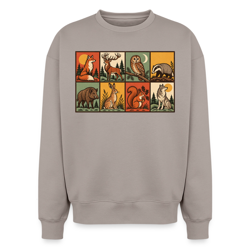 Wald Tiere Oversized Heavyweight Sweater - Taupe