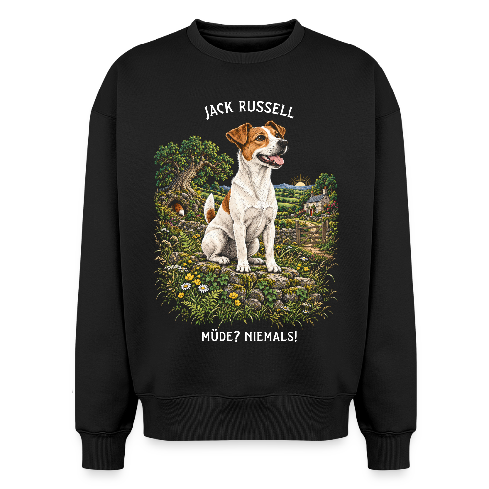 Jack Russell Sweater in Schwarz – handgezeichnetes Jack Russell-Motiv | Geschenk für Hundeliebhaber von Pfotenart
