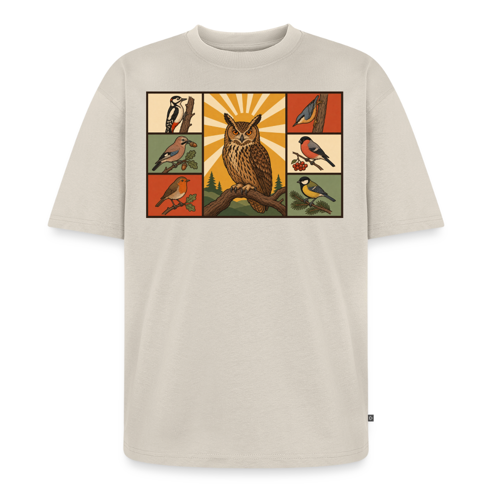 Vögel der Natur Premium Oversized Bio T-Shirt - Beige