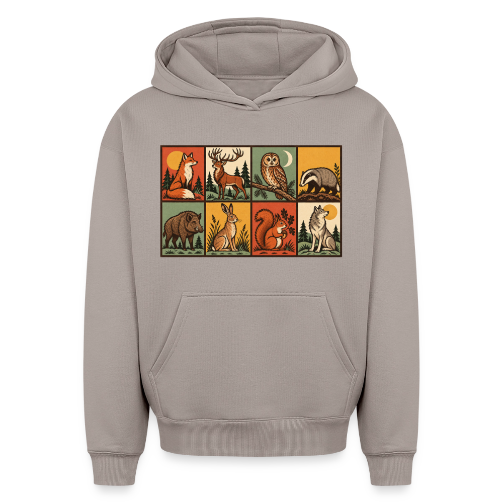 Waldtiere Oversized Heavyweight Hoodie - Taupe