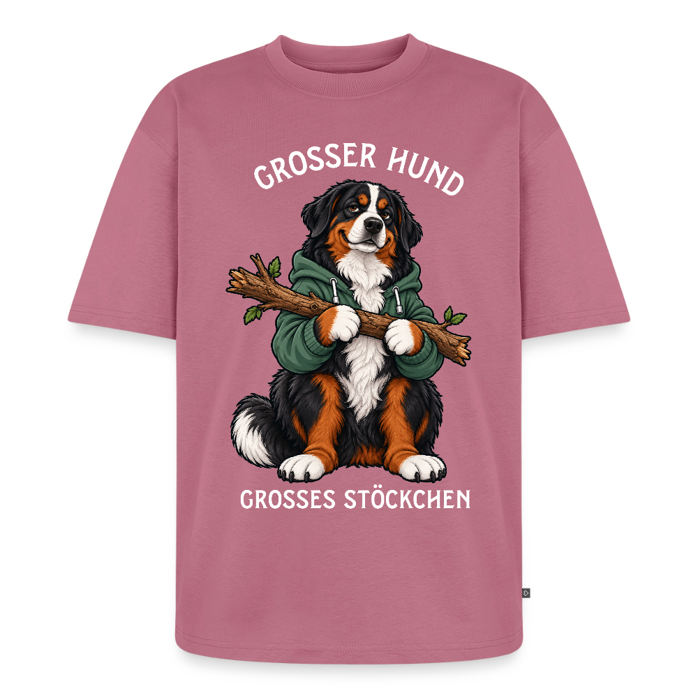 Berner Sennenhund T-Shirt in Mauve – lustiger Cartoon-Hund mit Spruch „Grosser Hund“ | Geschenk für Hundeliebhaber von Pfotenart