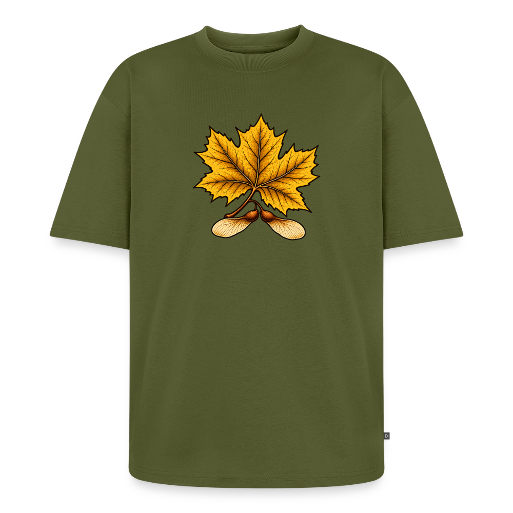 Ahornblatt Premium Oversized Bio T-Shirt - Khaki