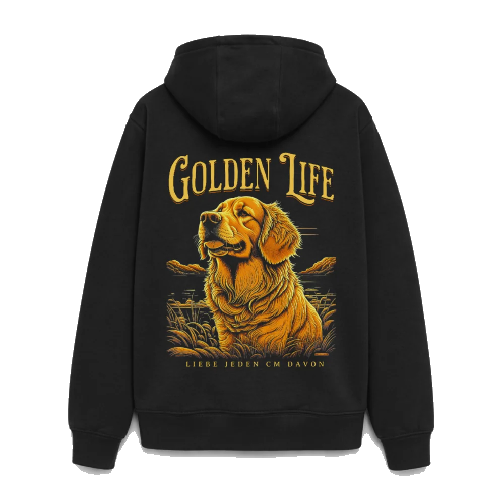 Golden Retriever Oversized Heavyweight Hoodie - Schwarz – Böse Jungs