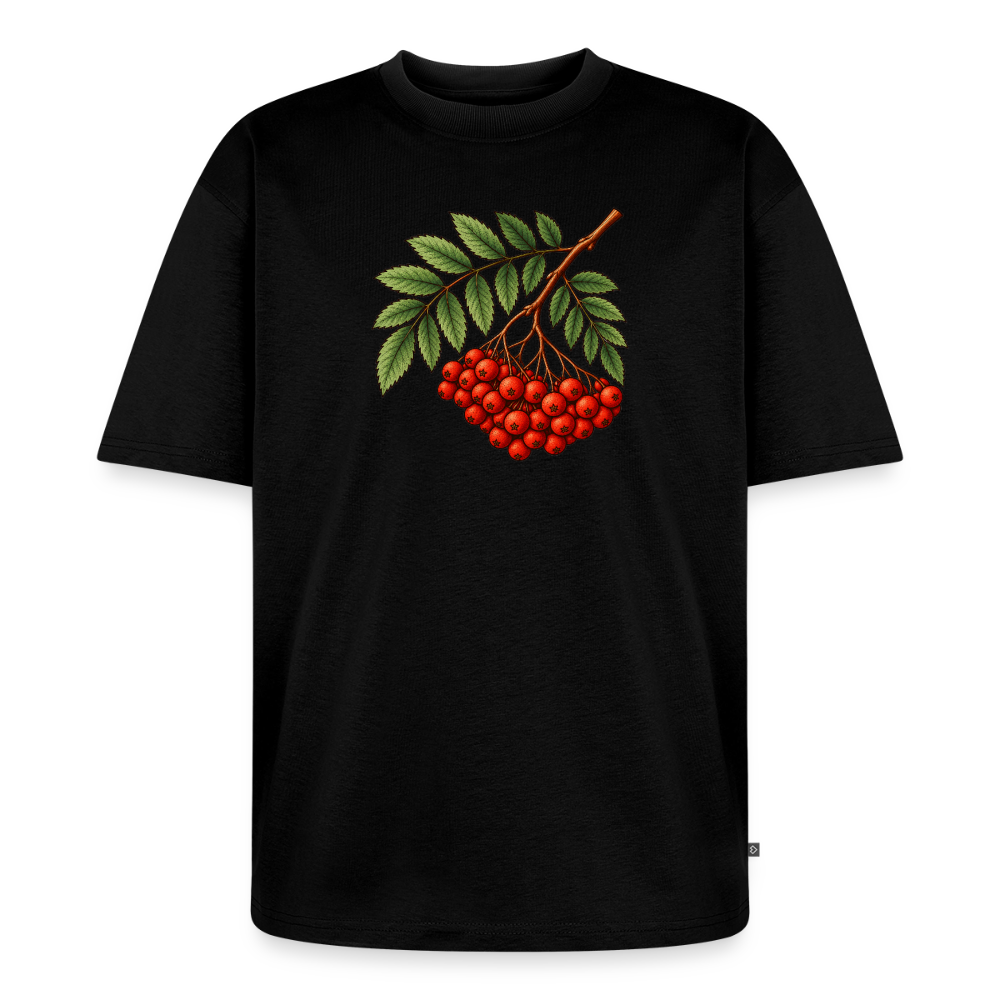 Eberesche Premium Oversized Bio T-Shirt - Schwarz