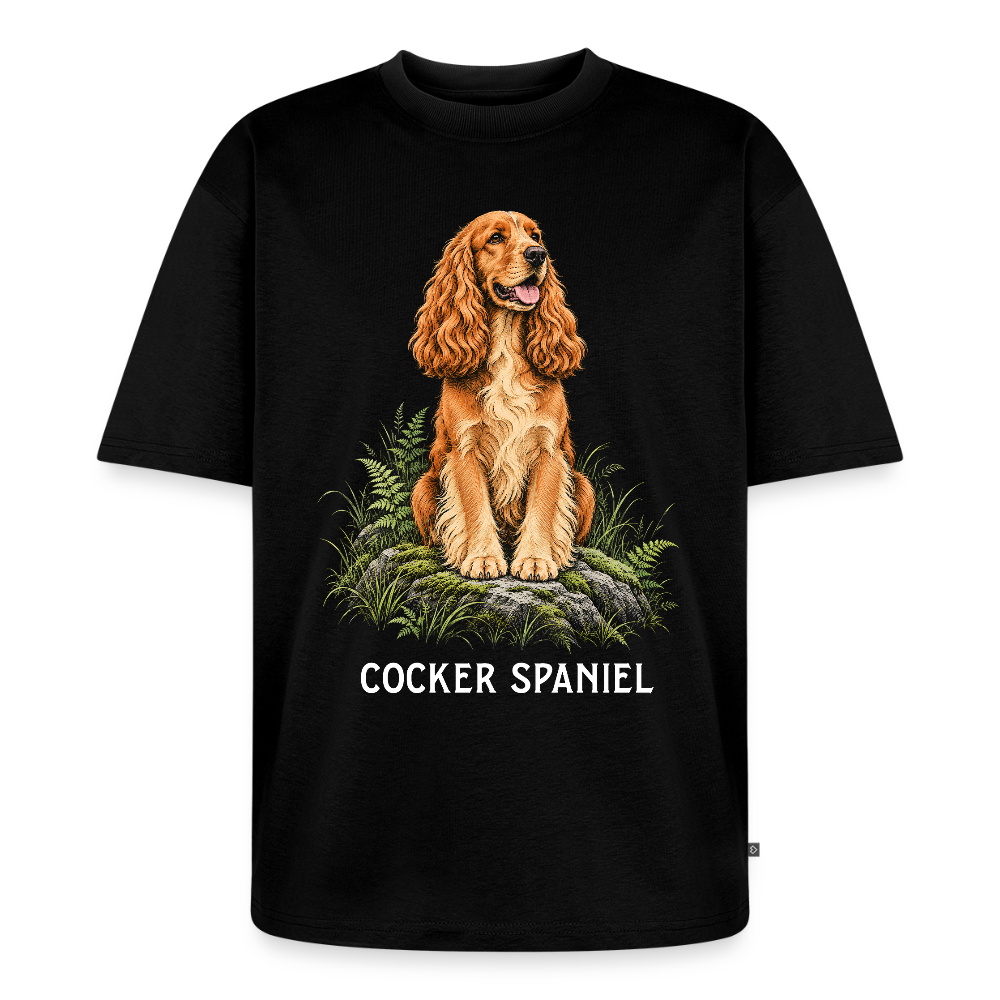 Cocker Spaniel Unisex Premium Oversized Organic T-Shirt - Schwarz