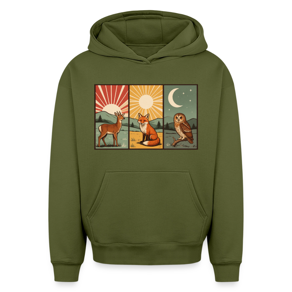 Tag und Nacht Oversized Heavyweight Hoodie - Khaki