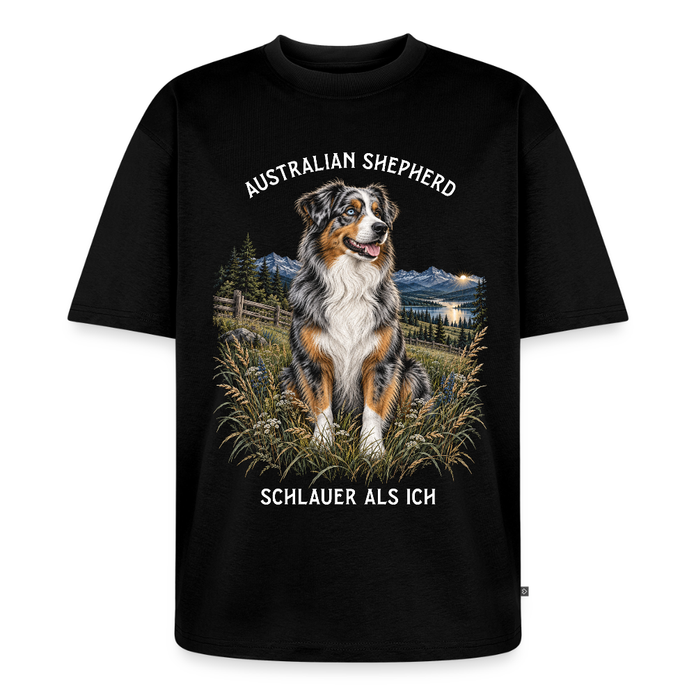 Australian Shepherd T-Shirt in Schwarz – handgezeichnetes Australian Shepherd-Motiv | Geschenk für Hundeliebhaber von Pfotenart