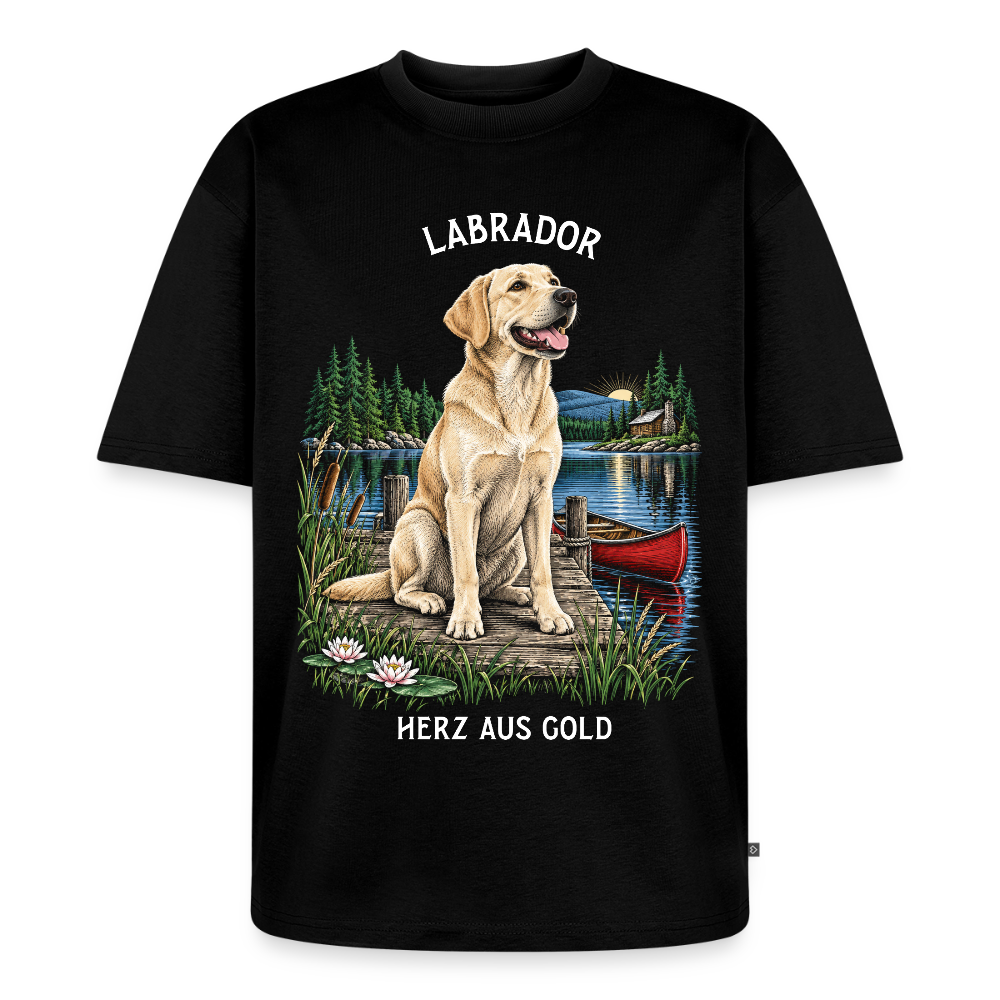 Labrador T-Shirt in Schwarz – handgezeichnetes Labrador-Motiv | Geschenk für Hundeliebhaber von Pfotenart