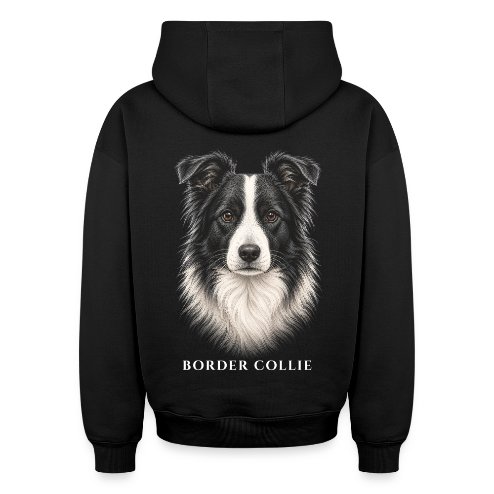 Border Collie Oversized Heavyweight Hoodie - Schwarz