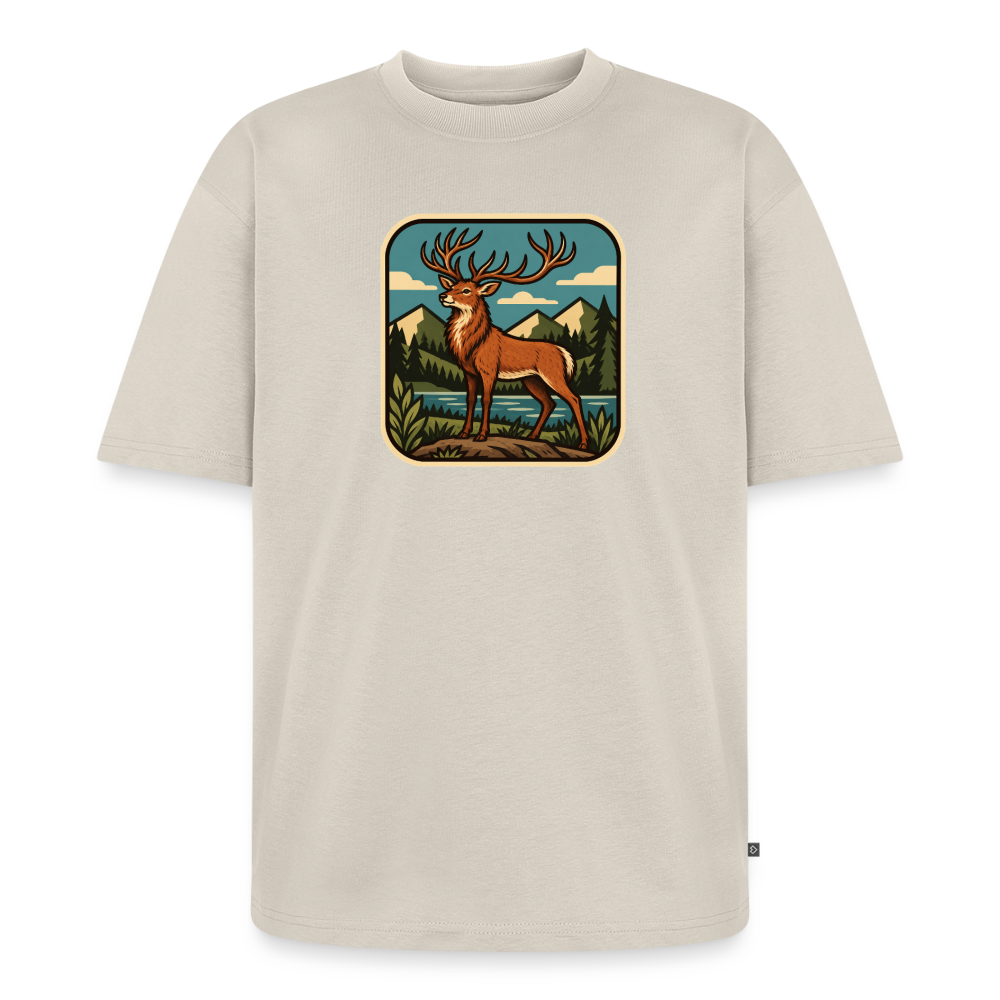 Waldwappen Hirsch  Premium Oversized Bio T-Shirt - Beige