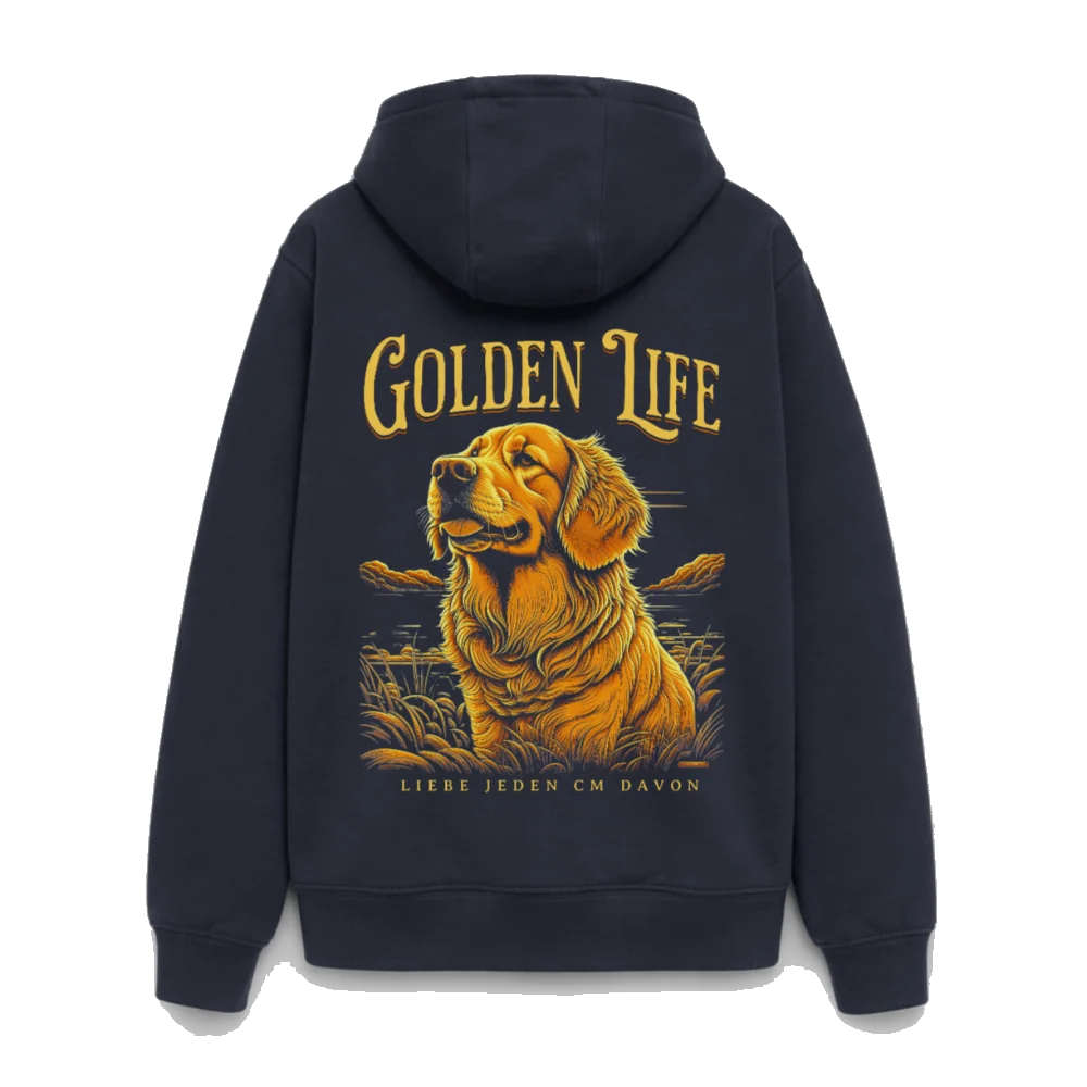 Golden Retriever Oversized Heavyweight Hoodie - Navy