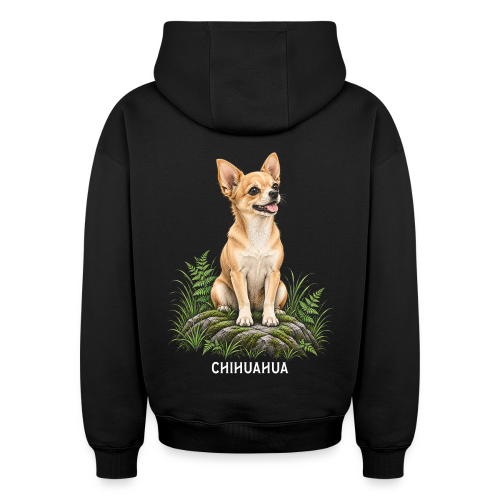 Chihuahua Oversized Heavyweight Hoodie - Schwarz