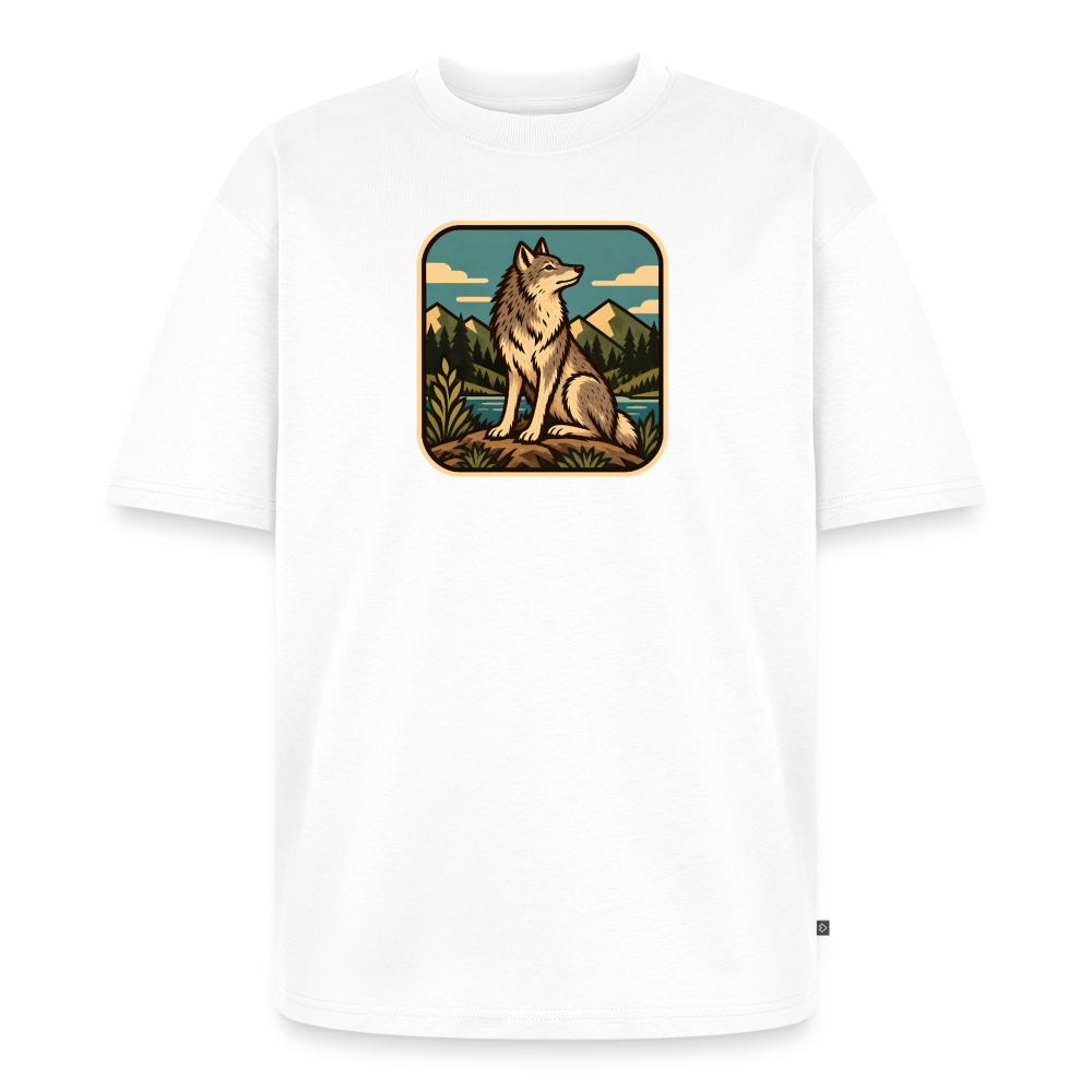 Waldwappen Wolf  Premium Oversized Bio T-Shirt - Weiß