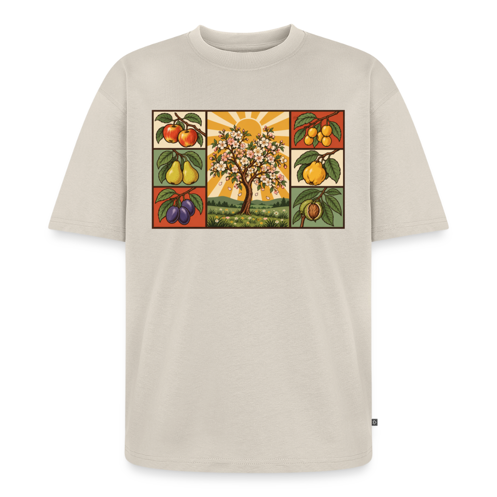 Obstbäume der Natur Premium Oversized Bio T-Shirt - Beige