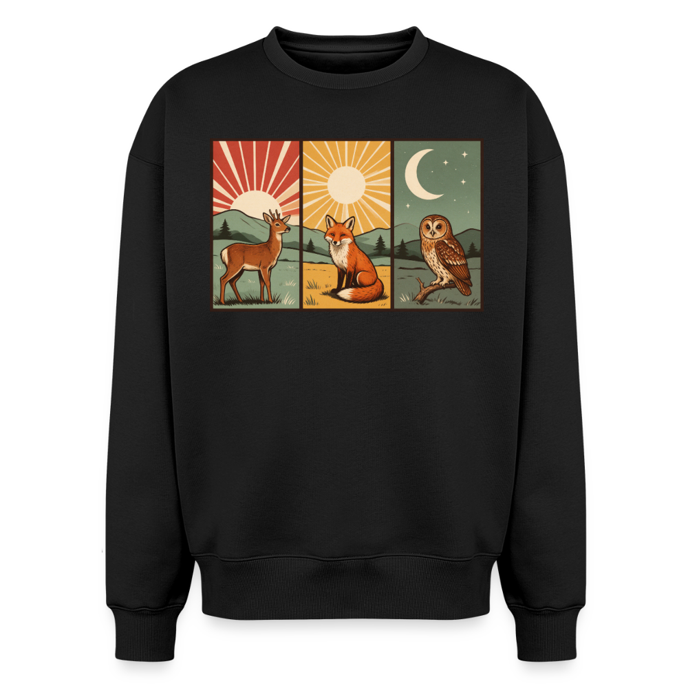 Tag und Nacht Oversized Heavyweight Sweater - Schwarz