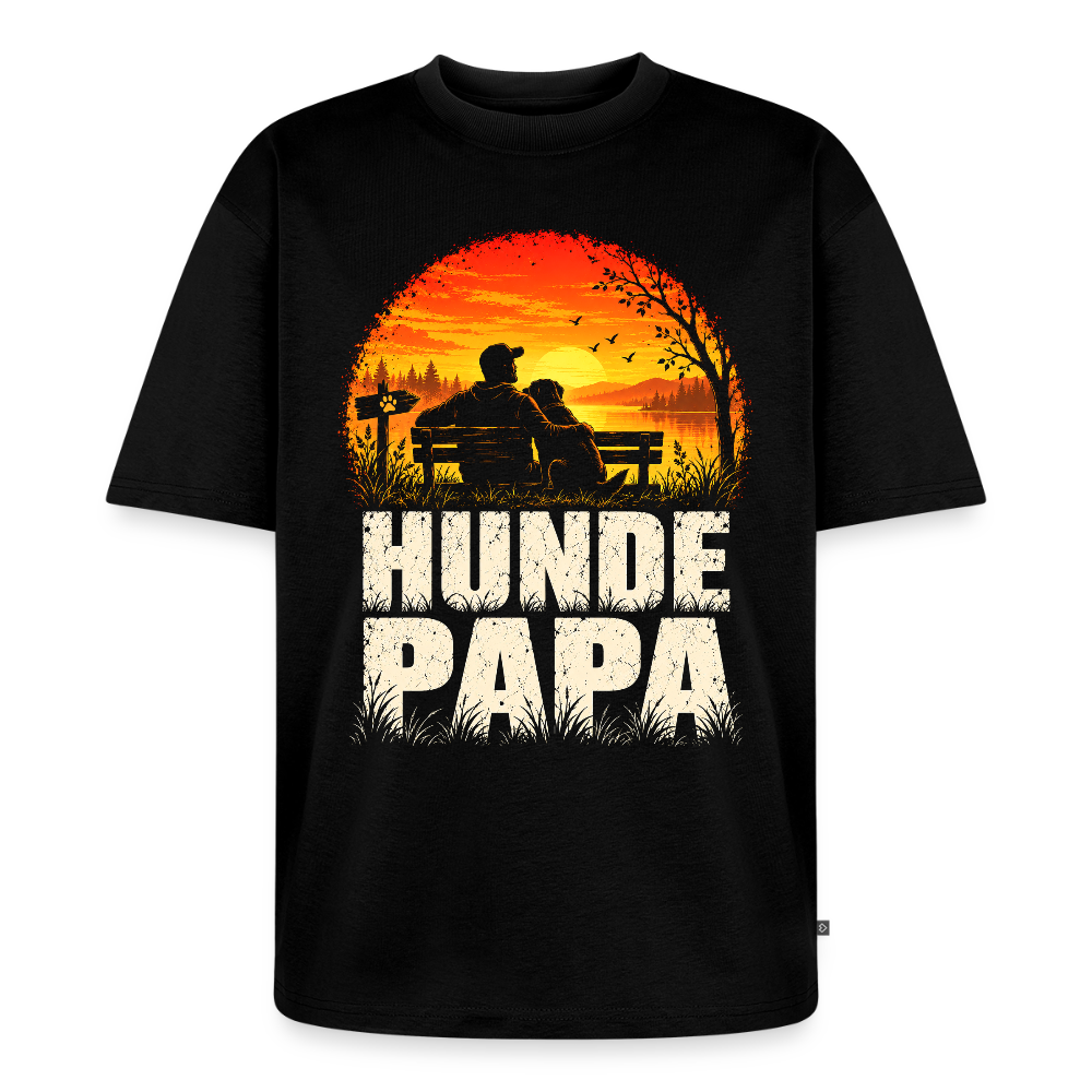 Hunde papa  Unisex Premium Oversized Organic T-Shirt - Schwarz