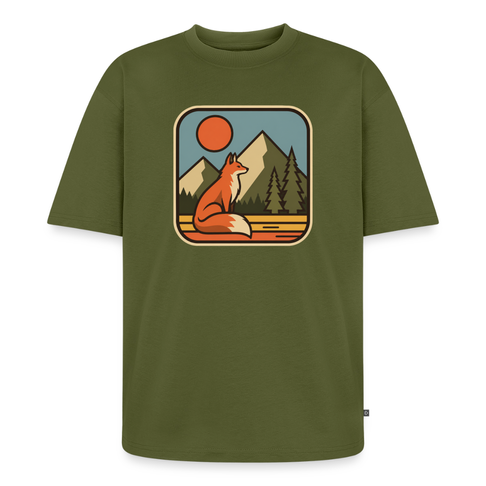 Waldwappen Fuchs Premium Oversized Bio T-Shirt - Khaki