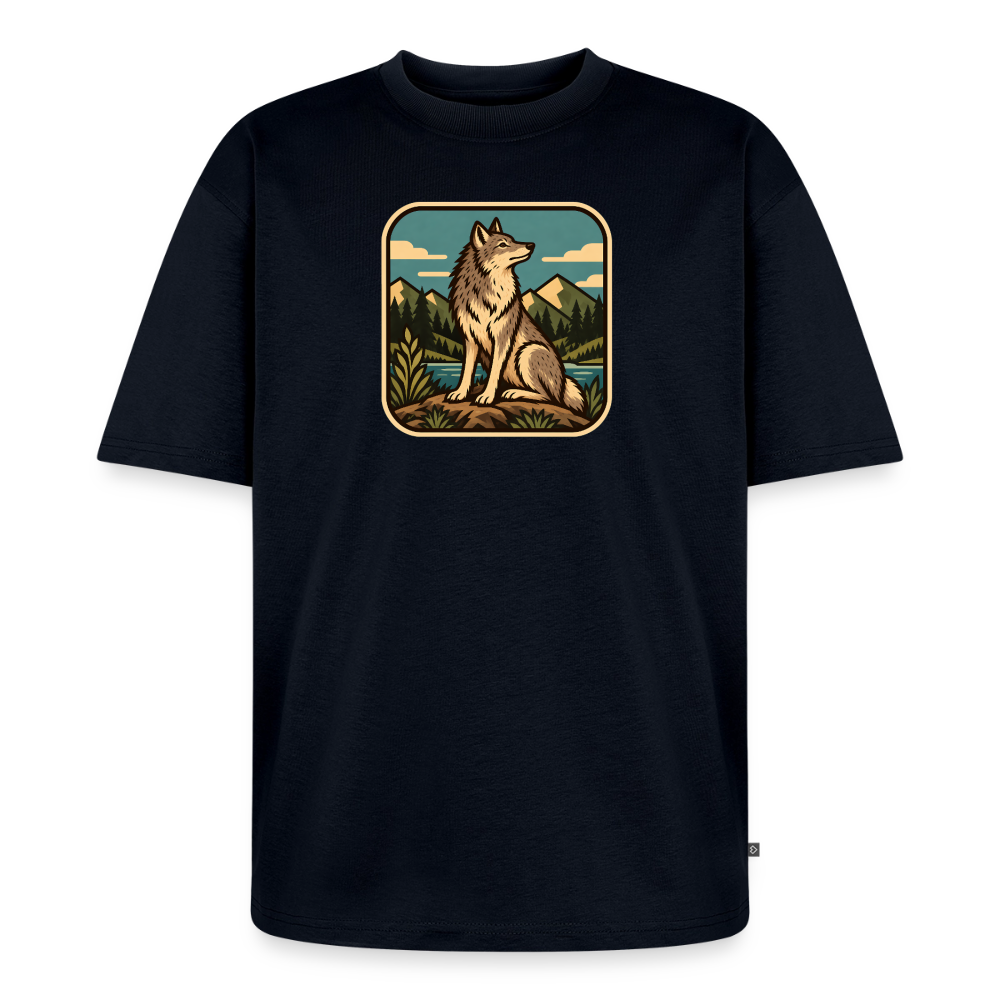 Waldwappen Wolf  Premium Oversized Bio T-Shirt - Navy