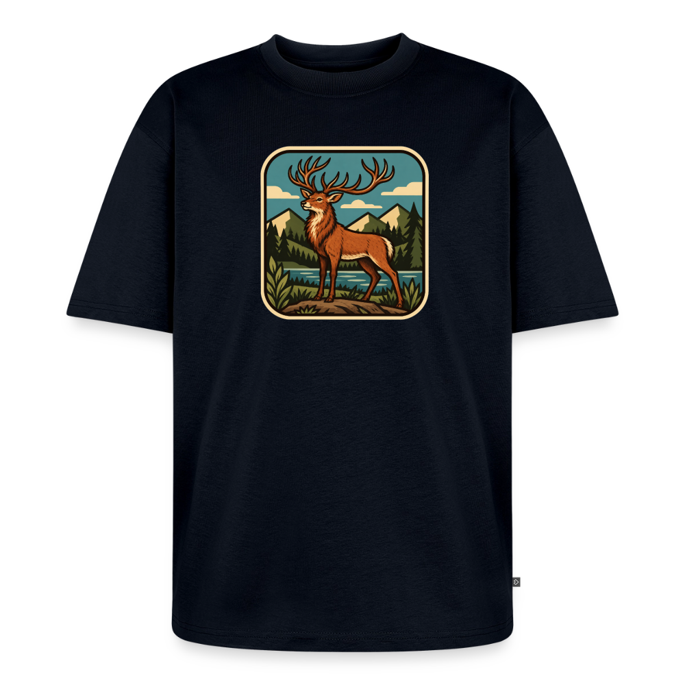 Waldwappen Hirsch  Premium Oversized Bio T-Shirt - Navy