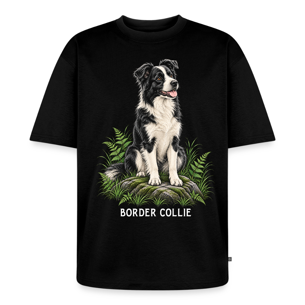Border Collie Unisex Premium Oversized Organic T-Shirt - Schwarz