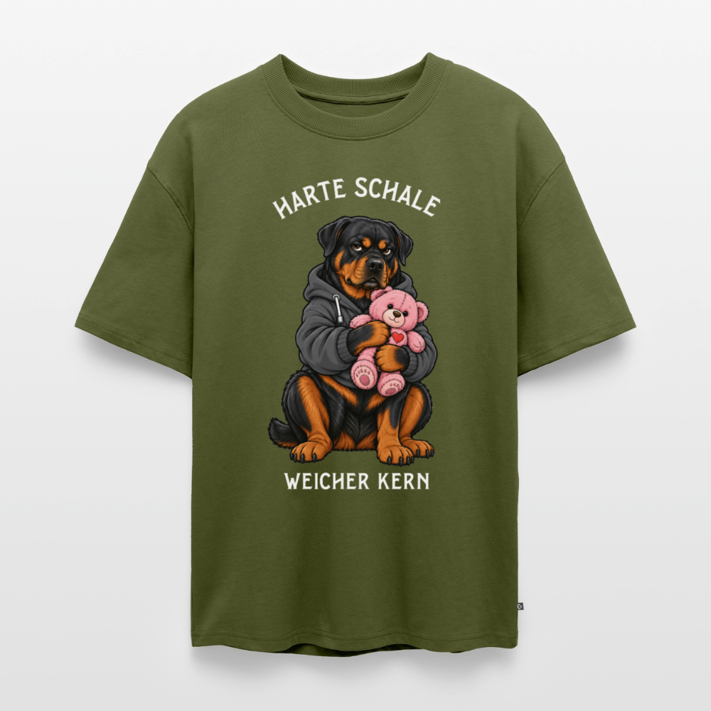 Harte Schale Unisex Premium Oversized Organic T-Shirt - Khaki