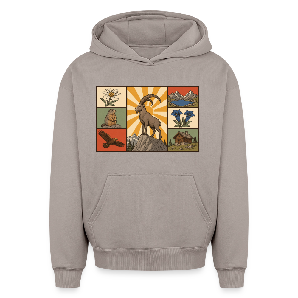 Berg Tiere Oversized Heavyweight Hoodie - Taupe