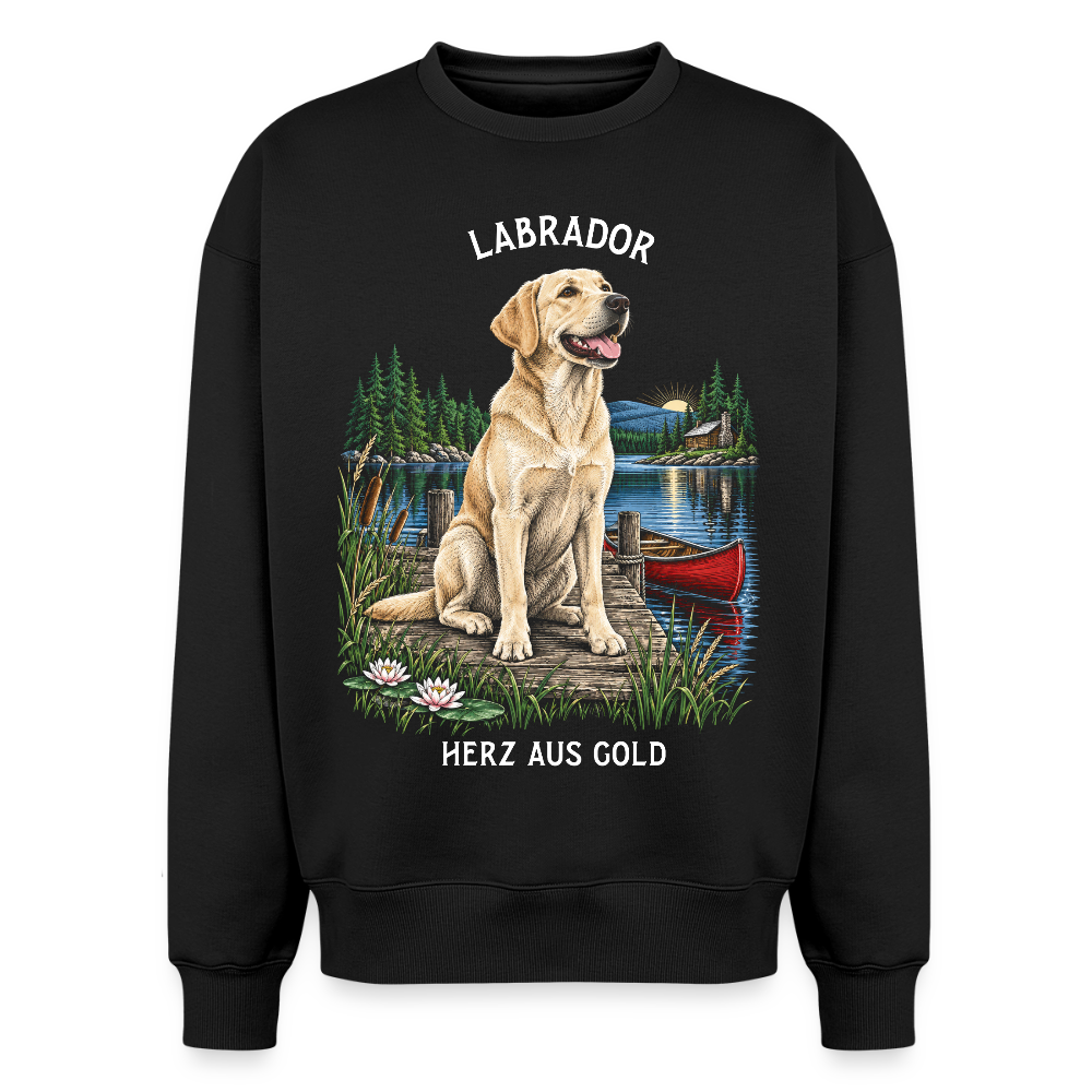 Labrador Sweater in Schwarz – handgezeichnetes Labrador-Motiv | Geschenk für Hundeliebhaber von Pfotenart