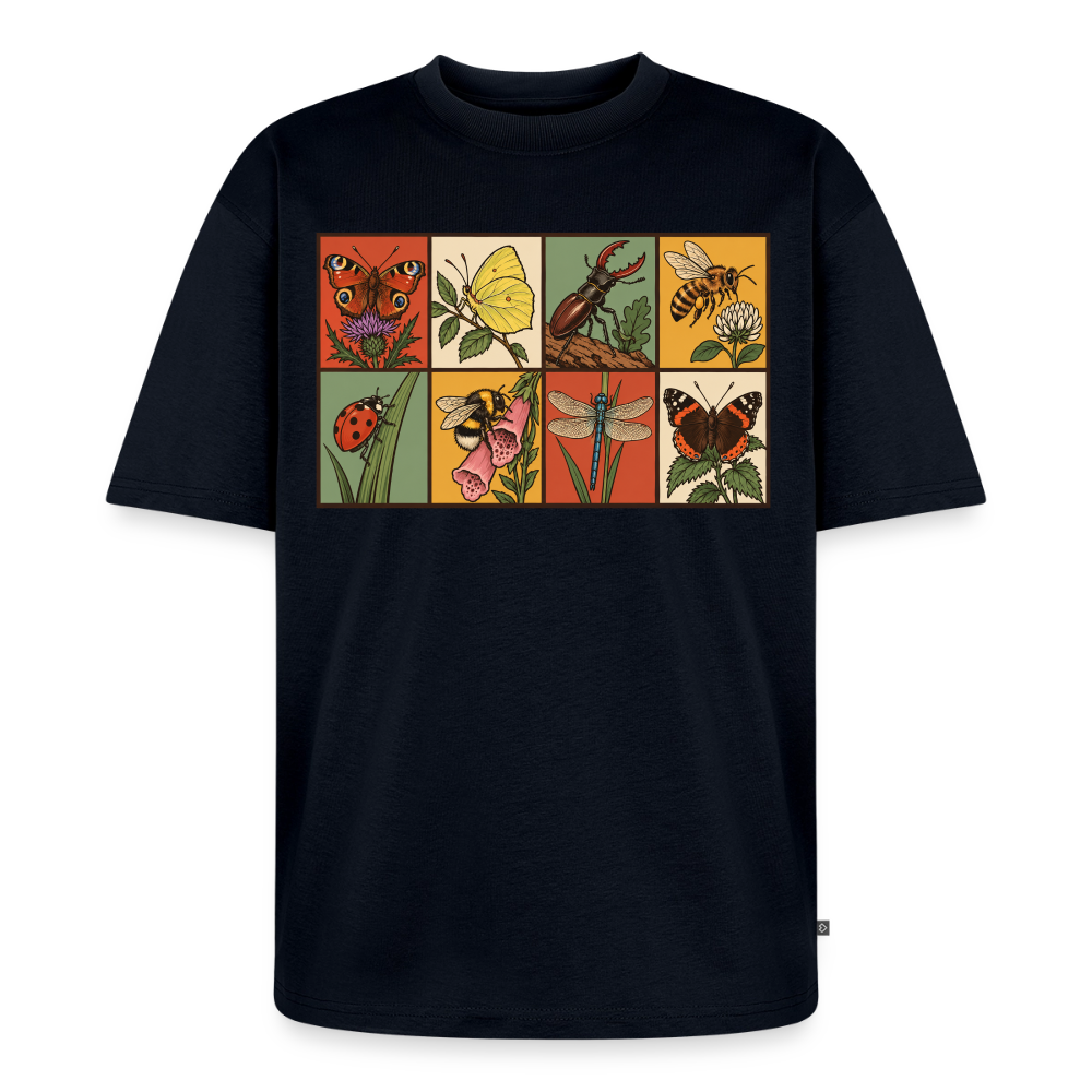 Insekten der Natur Premium Oversized Bio T-Shirt - Navy