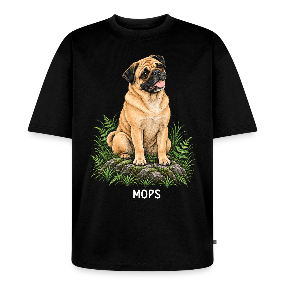 Mops Unisex Premium Oversized Organic T-Shirt - Schwarz